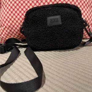 PINK Victoria's Secret Black Sherpa Crossbody Bag